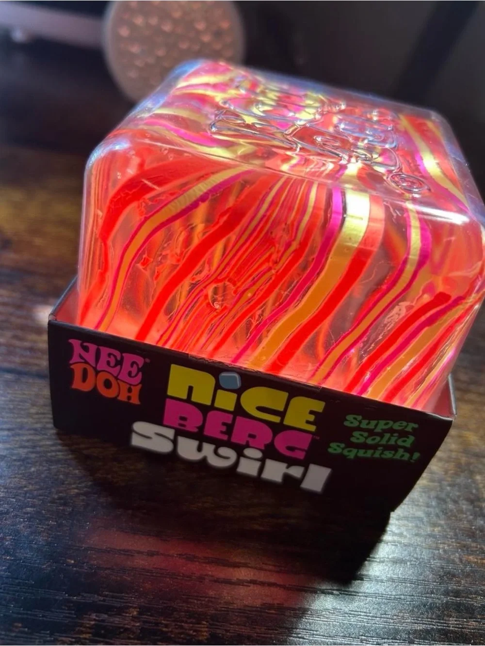 Nice Berg Swirl Squish - Nee Doh Brand Pink & Yellow XL